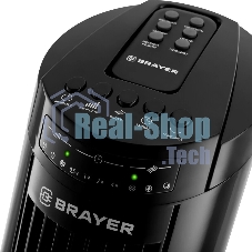 Колонный вентилятор BRAYER BR4958BK, механ.упр.,пульт ДУ,вращение90°,мощ-ть50Вт,защита от перегрева