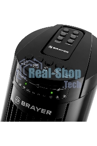 Колонный вентилятор BRAYER BR4958BK, механ.упр.,пульт ДУ,вращение90°,мощ-ть50Вт,защита от перегрева