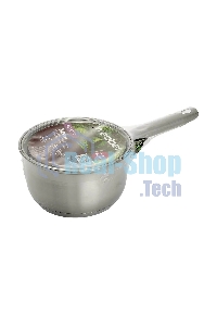 Ковш WEBBER BE-127/2 2,1 л со стеклянной крышкой, 16х9,5 см, нержавеющая сталь