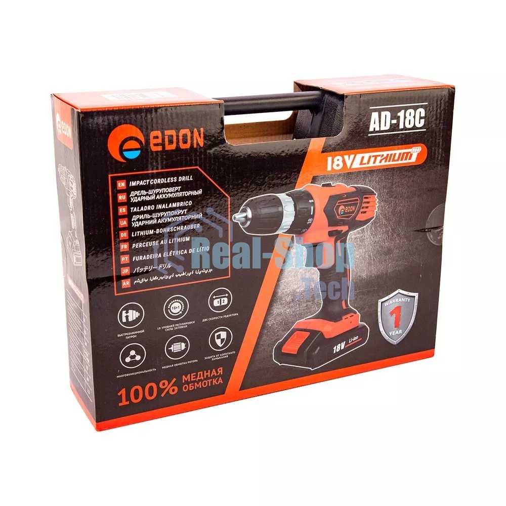 Дрель Edon аккумуляторная AD-18C” 202020100001