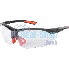 Очки защитные Patriot PPG-11 открытые, прозрачные, оранжевая окантовка, усиленные.