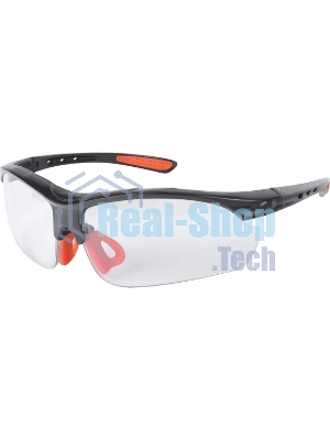 Очки защитные Patriot PPG-11 открытые, прозрачные, оранжевая окантовка, усиленные.