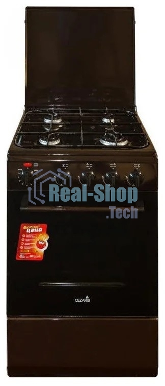 Плита комбинированная Cezaris ПГЭ 1000-05 белый, конфорок 4 газовых, духовка 45 л, 51 см x 85 см x 52 см