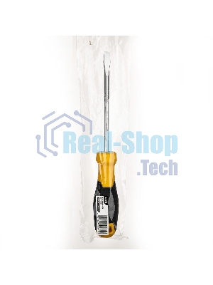 Отвертка шлицевая Deli DL6361251 6х125мм CR-V, Двухкомпонентная ручка. Хромированная
