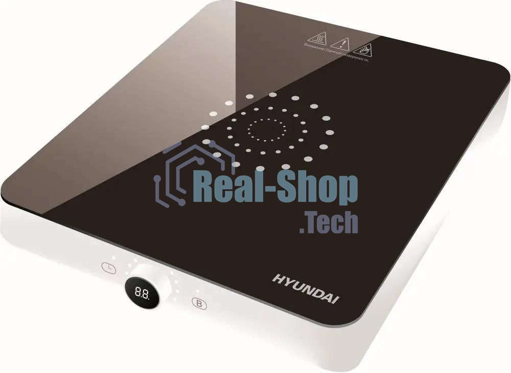 Плита настольная электрическая Hyundai HYC-0105 белый стеклокерамика