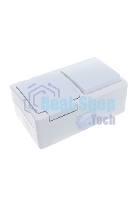 Блок ОП Аллегро 1-кл. вык. + роз. с заземл. защ. шторки с крыш. IP54 бел. UNIVersal 5562968