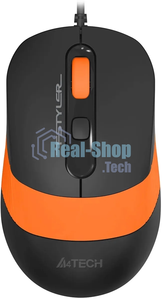 Мышь проводная A4Tech Fstyler FM10S черный/оранжевый, 1600 dpi, USB, кнопки - 4