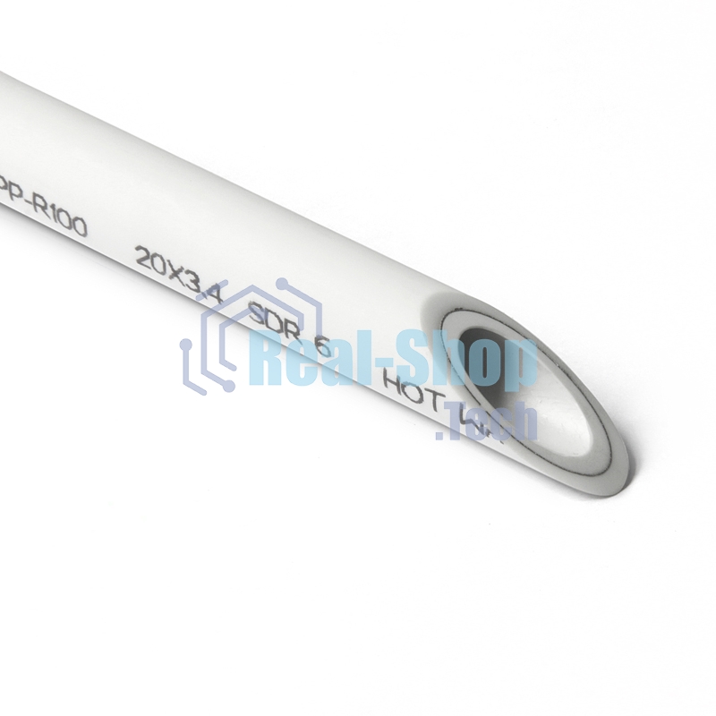 Труба полипропиленовая PRO AQUA PPR DUO SDR6 PN25 25 х 4.2 армированная алюминием посередине белая