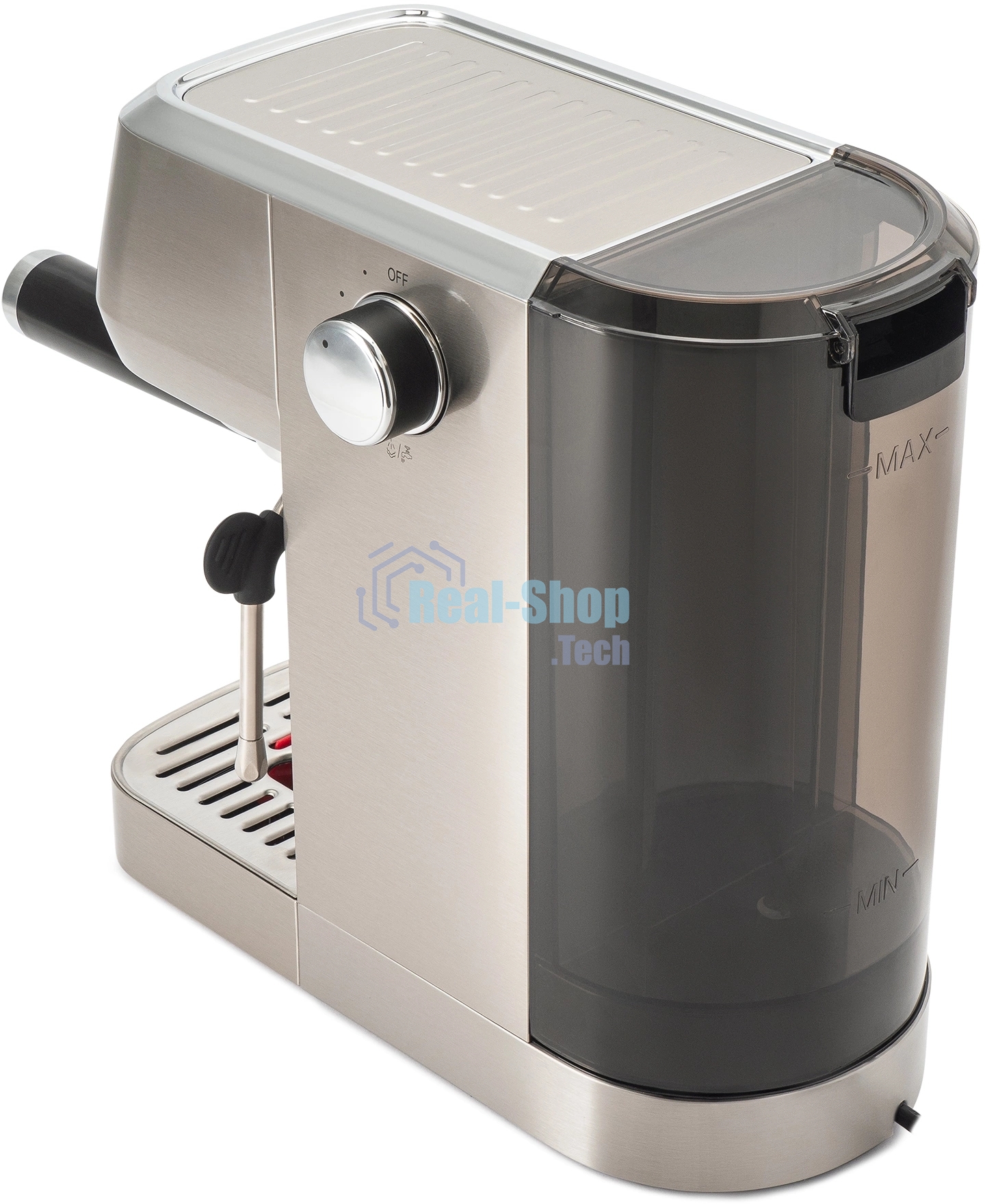 Кофеварка рожковая Hyundai HEM-9990 серебристый, исп. кофе - молотый, 1.3 л, 1350 Вт, 20 бар