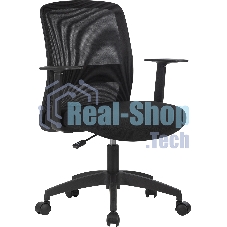 Кресло компьютерное Cactus CS-MC333-BK черный, сиденье черный, сетка/ткань, низк.спин. крестов. пластик, пластик черный