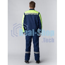 Костюм Сфера NEW (ткань Смесовая,210) полукомбинезон, темно-синий/лимонный, 56-58/170-176