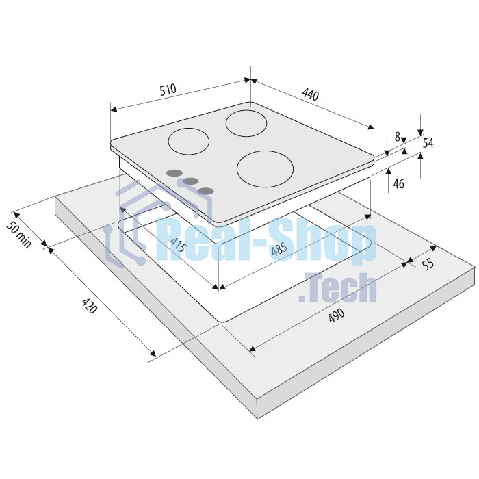Газовая варочная панель Krona ALBERO 45 BL