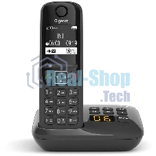 Радиотелефон Dect Gigaset AS690A черный автооветчик АОН