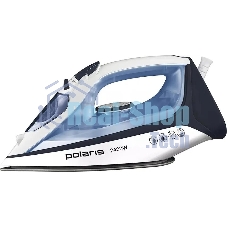 Утюг Polaris PIR 2483K, с паровым ударом, 2400Вт, белый/синий