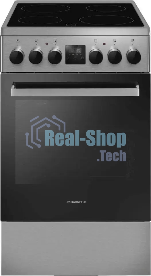 Плита электрическая Maunfeld MEC55CS08D серебристый, конфорок 4 шт, духовка 60 л, 50 см x 85 см x 60 см