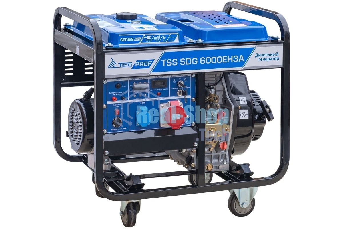 Электрогенератор дизельный ТСС SDG 6000EH3A, 6.5 кВт, 77 дБ, 114 кг