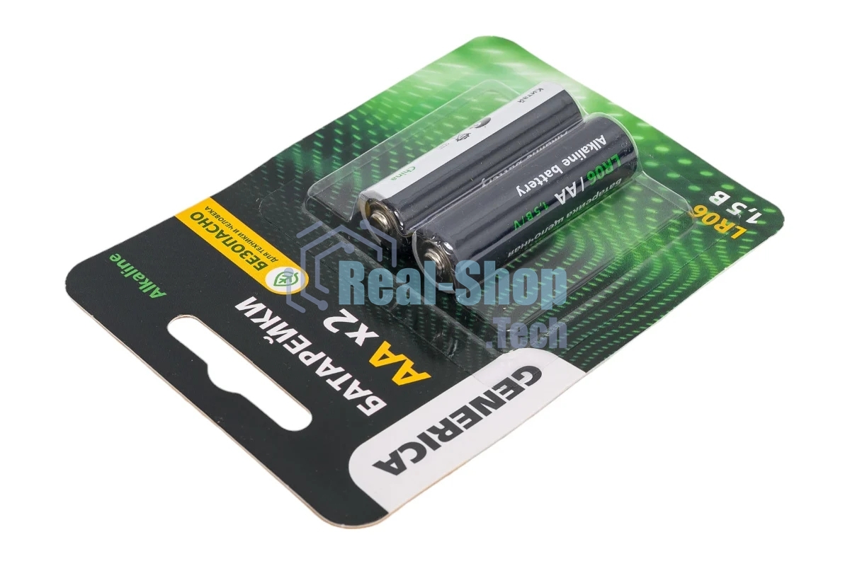 Батарейка щелочная Alkaline LR06/AA (2шт/блистер) GENERICA