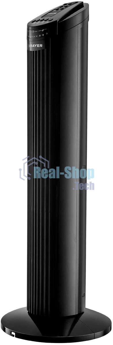 Колонный вентилятор BRAYER BR4958BK, механ.упр.,пульт ДУ,вращение90°,мощ-ть50Вт,защита от перегрева
