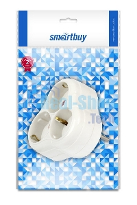 Тройник Smartbuy (SBE-16-A01-3z) 3 гнезда с заземлением круглый белый 16А 250В