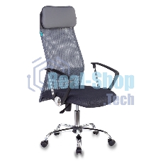 Кресло руководителя Бюрократ KB-6N/SL/DG/TW-12 серый TW-04 TW-12 сетка крестовина хром