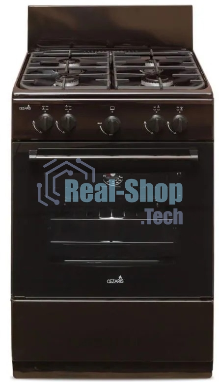 Плита газовая Cezaris ПГ 3200-00 коричневый, конфорок 4 шт, духовка 59 л, 60 см x 85 см x 60 см