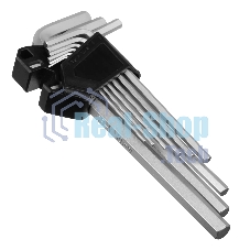 Набор ключей имбусовых Denzel, HEX, 1,5-10 мм, CrV, 9 шт., удлиненные