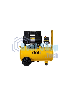 Компрессор воздушный безмаслянный Deli DL-WKY25-E1 (мощность 1,2кВт, 25литров, 80л/мин, 7атм, 2800об/мин)