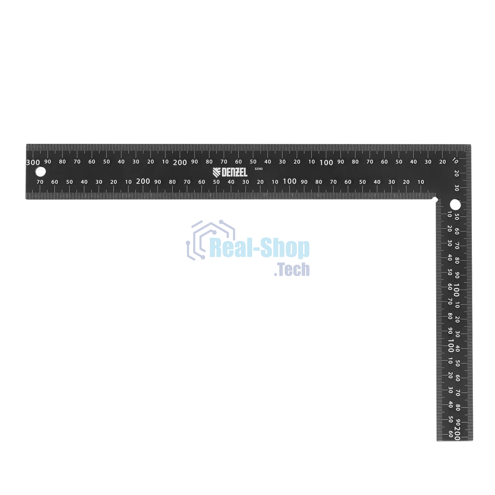 Угольник Denzel 200 х 300 мм, алюминиевый, лазерная гравировка