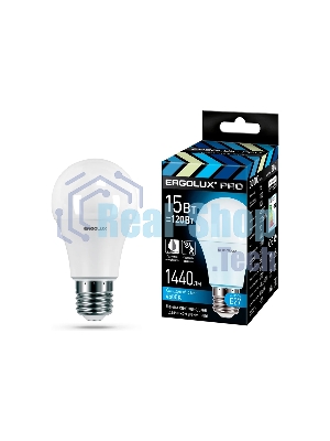 Лампа светодиодная ERGOLUX (14763) LED-A60P-15W-E27-4K PRO