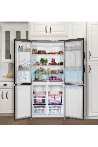 Холодильник LEX LCD450SsGID серый трехкамерный 288/129л морозилка снизу Side-by-Side