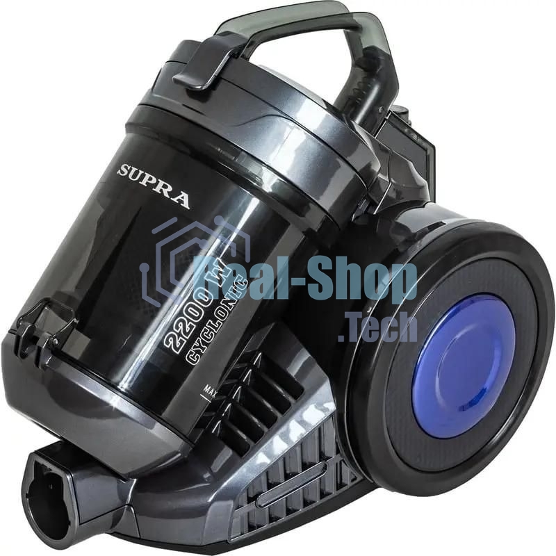 Пылесос Supra VCS-2410 синий/черный, 380/2200 Вт, уборка сухая, пылесборник контейнер, 1.5 л