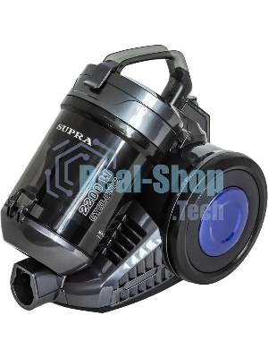 Пылесос Supra VCS-2410 синий/черный, 380/2200 Вт, уборка сухая, пылесборник контейнер, 1.5 л