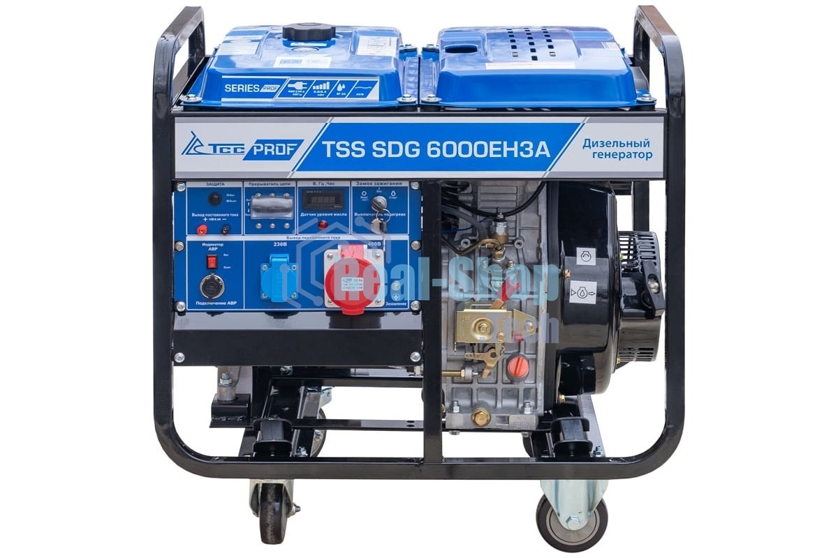 Электрогенератор дизельный ТСС SDG 6000EH3A, 6.5 кВт, 77 дБ, 114 кг