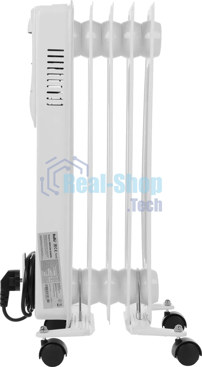 Обогреватель масляный Ballu Comfort BOH/CM-05WDN 1000 (5 секций) белый, 1000 Вт, 15 м2, термостат