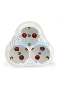 Тройник Smartbuy (SBE-16-A01-3z) 3 гнезда с заземлением круглый белый 16А 250В