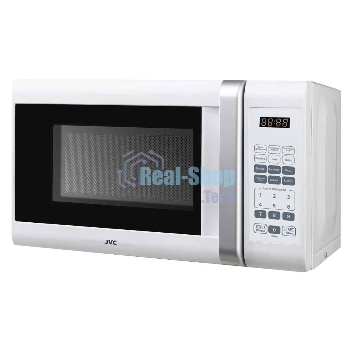 Микроволновая печь JVC JK-MW400S белый, 23 л, 800 Вт, переключатели - сенсор