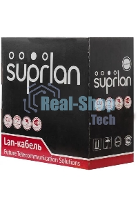 Кабель информационный Suprlan Median 01-0334-9, cat.5e U/UTP 4 пары 24AWG, PVC внутренний, 305м, серый