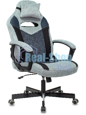 Кресло игровое Бюрократ VIKING 6 KNIGHT BL FABRIC синий, крестовина металл/пластик