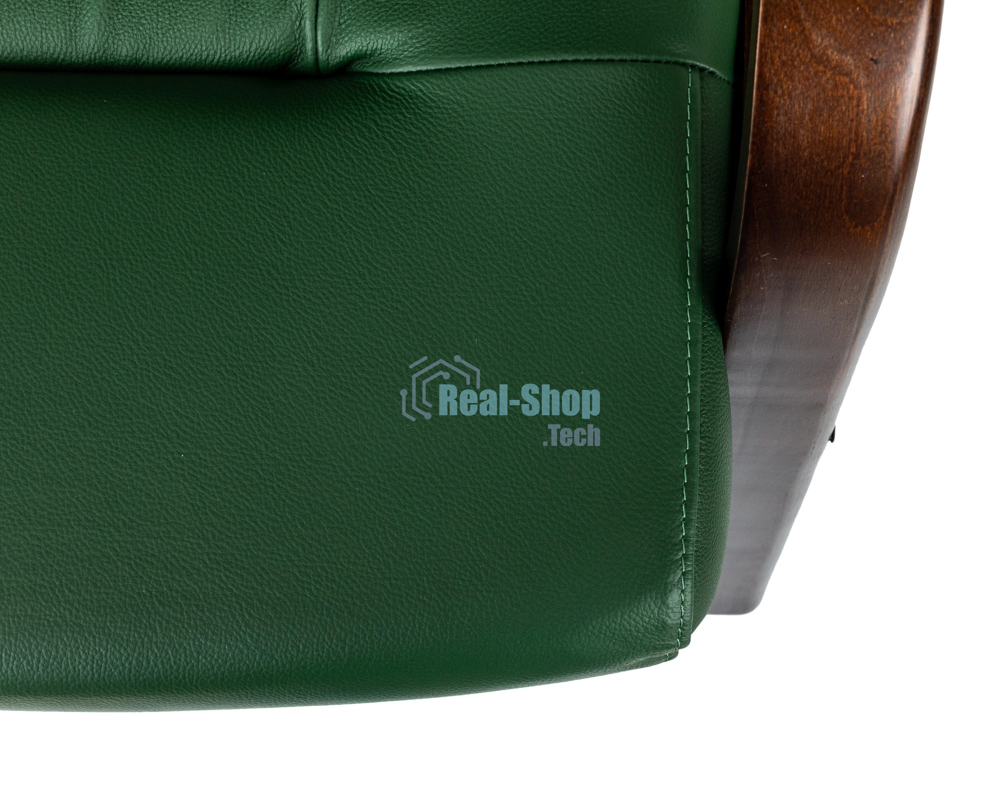 Кресло офисное Бюрократ T-9928WALNUT-CF, зеленый, кожа, на ножках, дерево