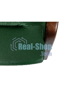 Кресло офисное Бюрократ T-9928WALNUT-CF, зеленый, кожа, на ножках, дерево