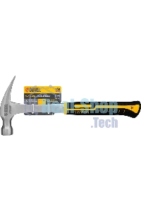 Молоток-гвоздодер Denzel 10423 450 г, цельнометаллический, двухкомпонентная рукоятка