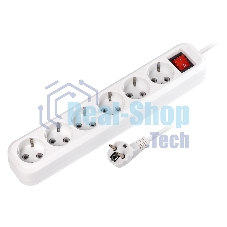 Удлинитель Smartbuy, 6 гнезд 3 м, 16А/3,5 кВт с выкл. и заземлением ПВС 3х1,0 (SBE-16-6-03-ZS)