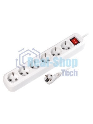 Удлинитель Smartbuy, 6 гнезд 3 м, 16А/3,5 кВт с выкл. и заземлением ПВС 3х1,0 (SBE-16-6-03-ZS)