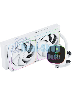 Система жидкостного охлаждения Thermalright Frozen Horizon 240 Digital (240мм, LED temp., White, ARGB/Fans: 2x120мм, 68.9CFM, 28.2dBA, 2000RPM/Pump height 53.2мм, Rad thickness 27мм/S: 1700, 1200, 1851, 115X, AM5, AM4)