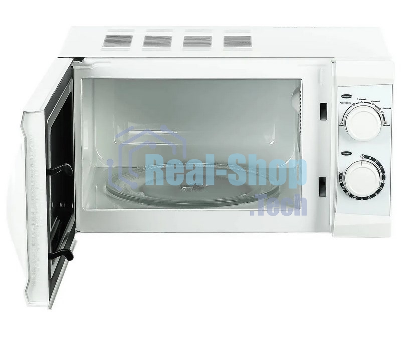 Микроволновая печь Galanz MOS-2002MW белый, 20 л, 700 Вт, переключатели - поворотный механизм