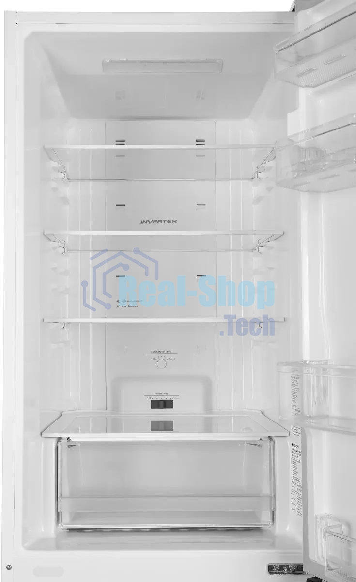 Холодильник Hitachi R-B410PUC6 PWH белый двухкамерный 215/105л морозилка снизу, No Frost