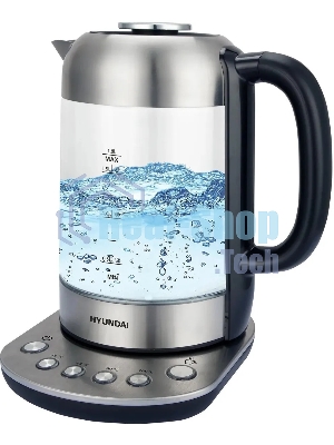 Чайник электрический Hyundai HYK-G8407 1.8л. 2200Вт черный/прозрачный корпус: стекло