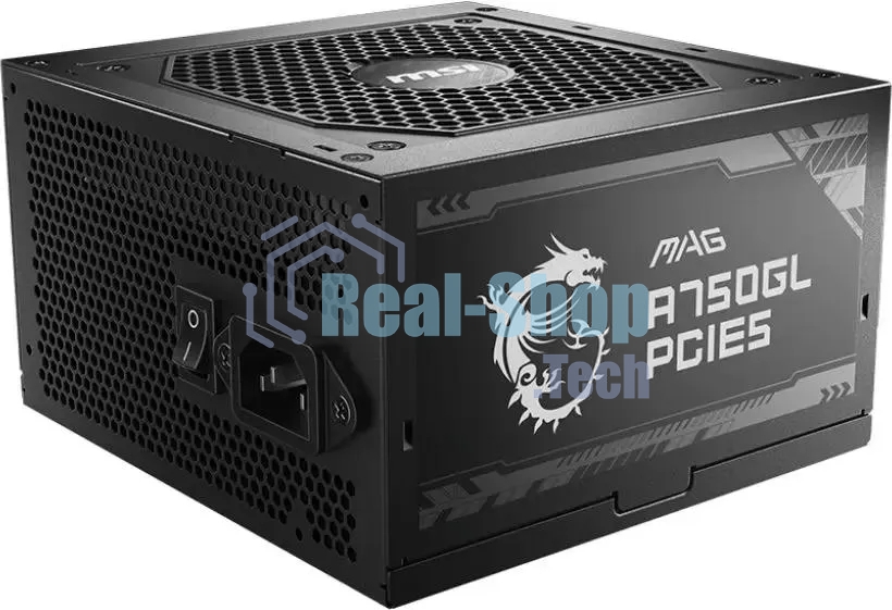Блок питания MSI ATX 750W MAG A750GL PCIE5 Gen.5 80 PLUS gold (20+4pin) APFC 120мм fan 8xSATA Cab Manag RTL
