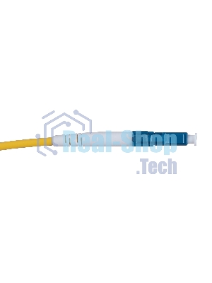 Патч-корд оптический Cabeus Tight Buffer, Simplex FC/LC, OS2 9/125, LSZH, 15м, Ø 3мм, синий хвостовик, жёлтый