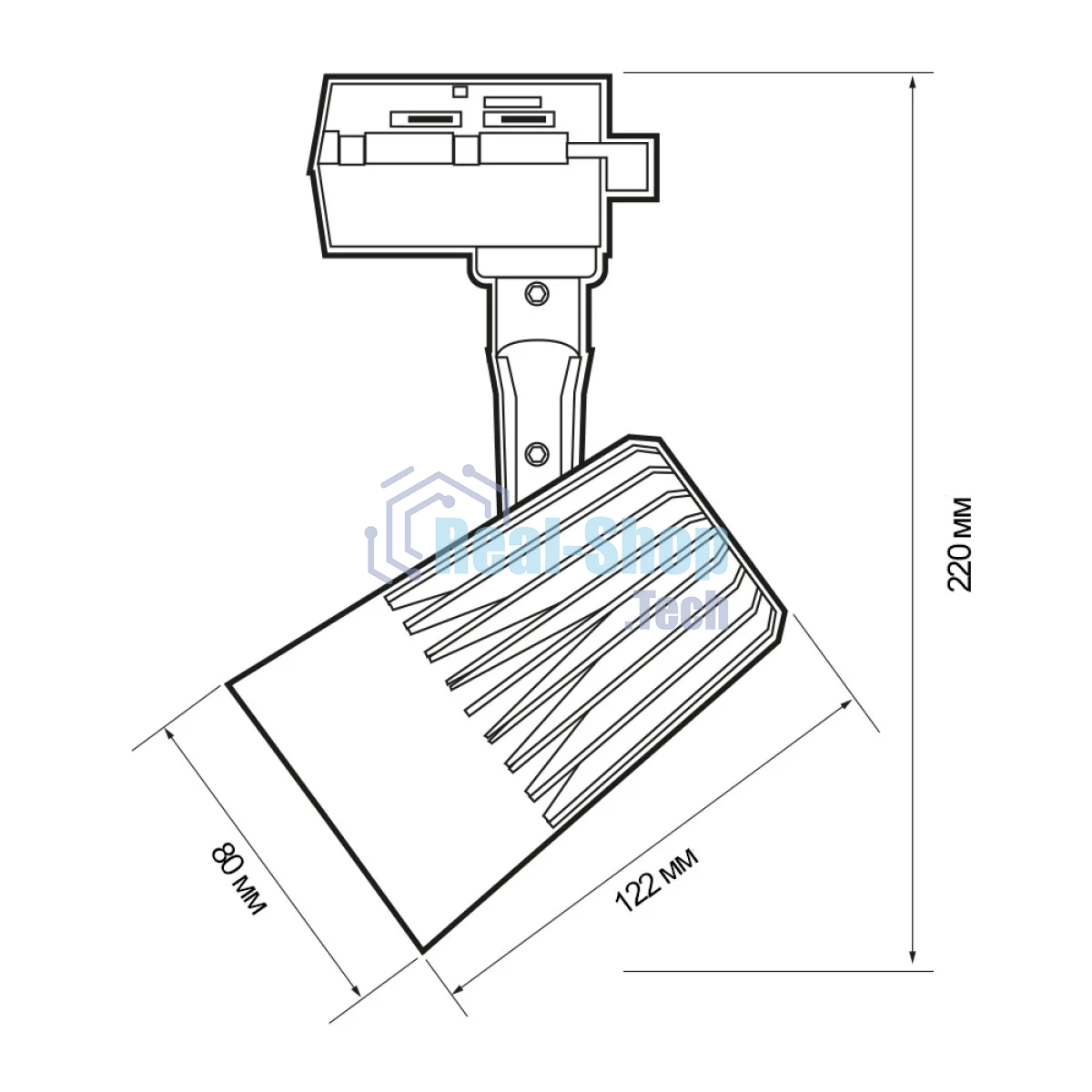 Прожектор светодиодный JazzWay трековый PTR 0130-2 30w 4000K 24° BL черный IP40